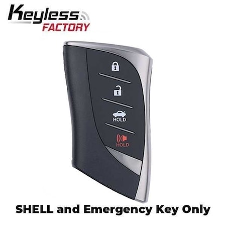 Keyless Factory 2019-2023 Lexus / 4-Button Smart Key SHELL w/ Insert Key SKS-LEX-1618